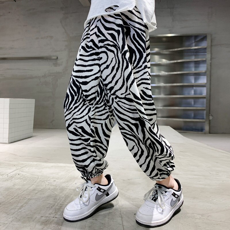 Pantalon Anti-moustique pour garçons, imprimé léopard, Sport décontracté, pantalon de survêtement ample et fin pour enfants, sarouel d&#39;été, 2022