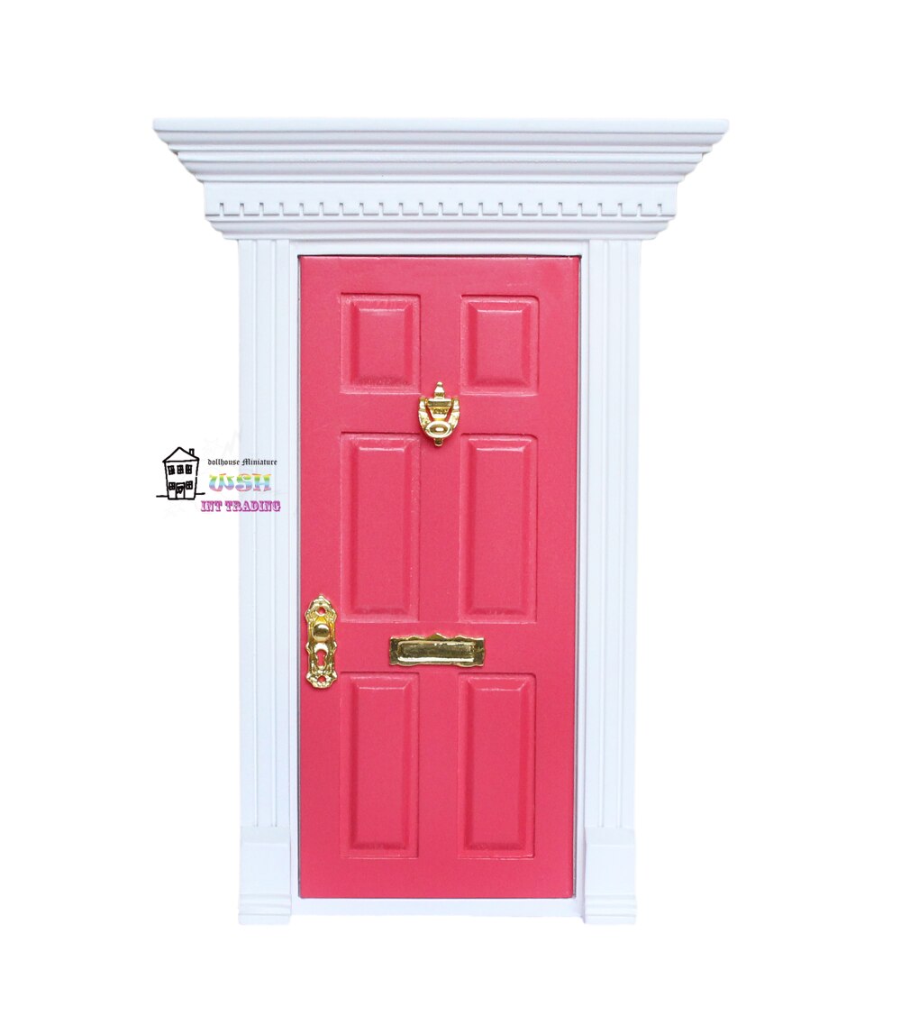 1:12 miniatura casa delle bambole Fata Porta Rosa Rossa Al di Fuori aperto Bambole Parti Regalo di Modo 3 Stile accessori Hardware