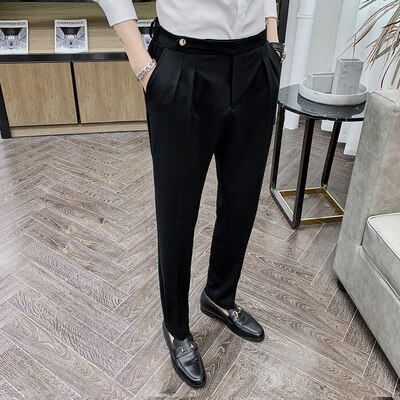 Spodnie streetwear dla mężczyzn spodnie casualowe luźne imprezowe perfumy męskie pantalony kostiumowe męskie czarne wiosenne