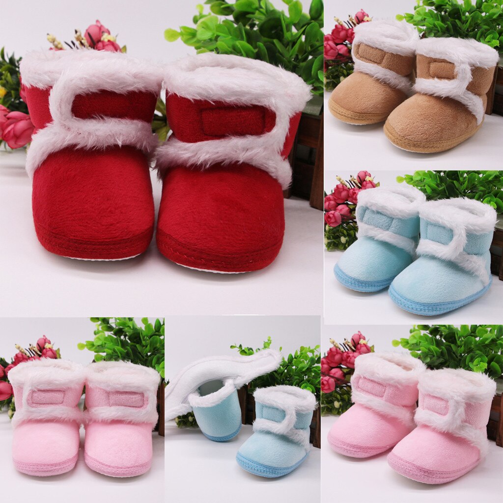 Novo bebê mais botas de veludo do bebê recém-nascido meninas cashmere de pelúcia botas de inverno bandagem manter sapatos quentes adesivos mágicos sapatos da criança