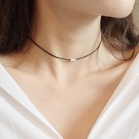 Japanese Kpop Spring Cherry Blossoms Heart Pendant Choker Short Clavicle Necklaces For Girl Cute Aesthetic Jewelry: M-1-51