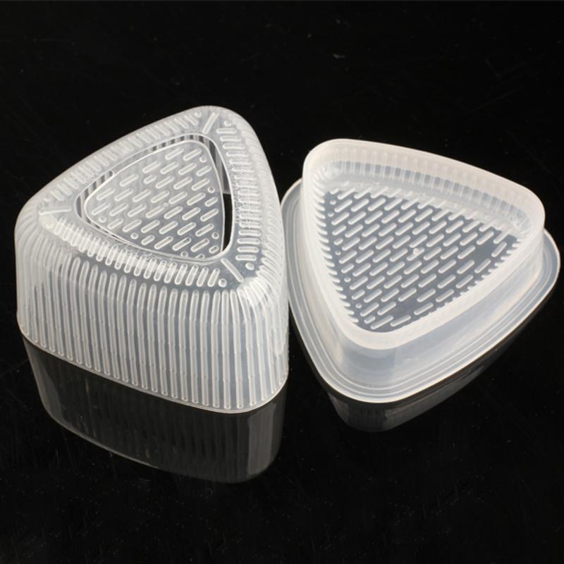 2 Paar Praktische Keuken Bento Decorating Sushi Onigiri Mold Eten Pers Driehoekige Vorm Rijst Bal Maker Transparant Diy Tool