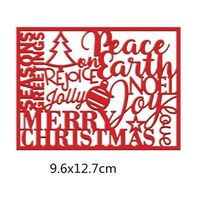 Letters Merry Christmas Metal Cutting Dies Stencil for DIY Scrapbooking Photo Album Embossing Cards Making Decorative Crafts: H1629