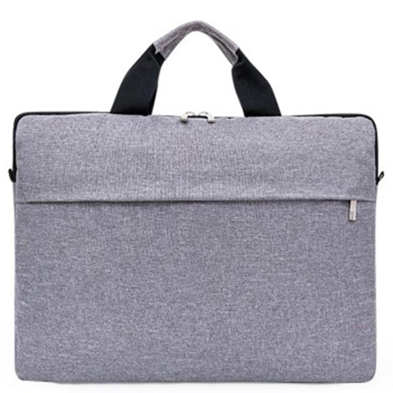 Aktentasche Männer Durable Geschäfts Aktentasche Hand Tasche Einfarbig Wasserdichte 14 "Laptop Tasche Business Reise Lagerung Tasche: Gray-M