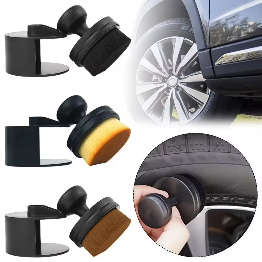 Autobandenborstel Stofverwijdering Artefactborstel Vinylborstel met deksel Antistatisch Draagbare autoborstel Auto-reinigingsgereedschap Accessoires