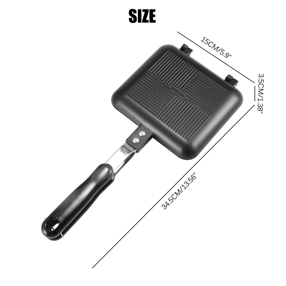 Double Side Grill Fry Pan Cookware Stainless Steel Double Face Pan Steak Fry Pan Kitchen Accessories Cooking Tool Frying Pan