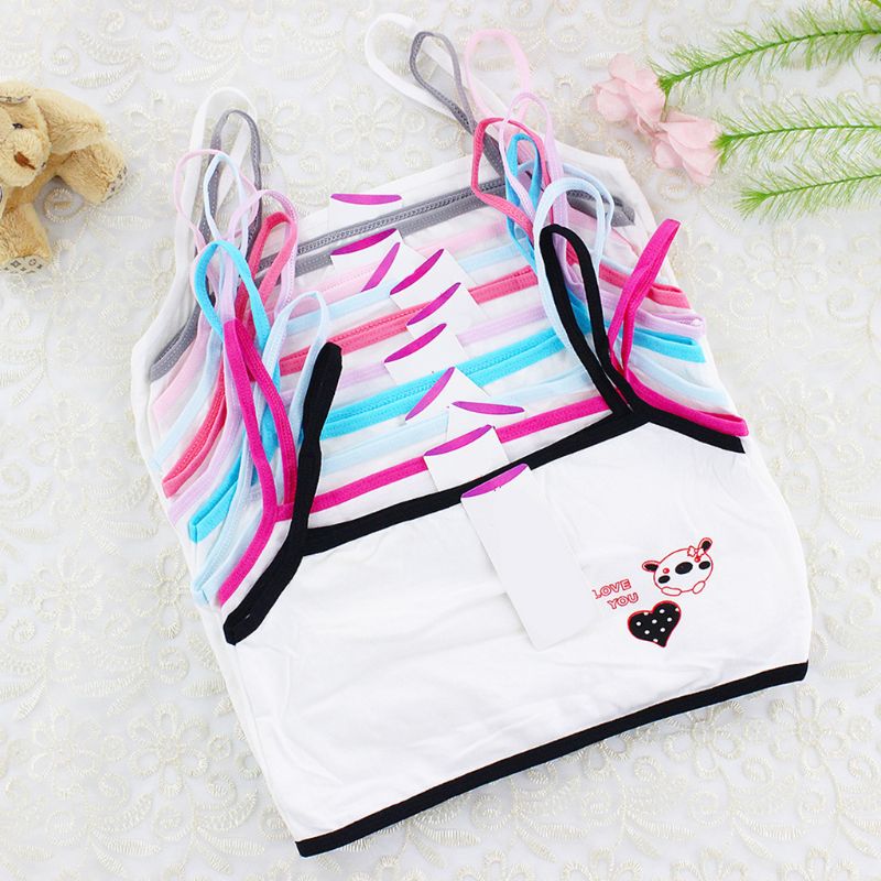 Puberteit Jonge Meisjes Training Beha Cartoon Bear Heart Print Katoenen Ondergoed 6-14T 24BE
