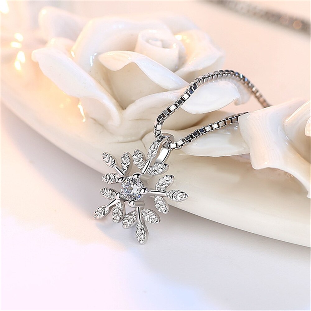 NEHZY – collier en argent Sterling 925 pour femmes, pendentif de luxe, feuille douce, flocon de neige, bijoux à la