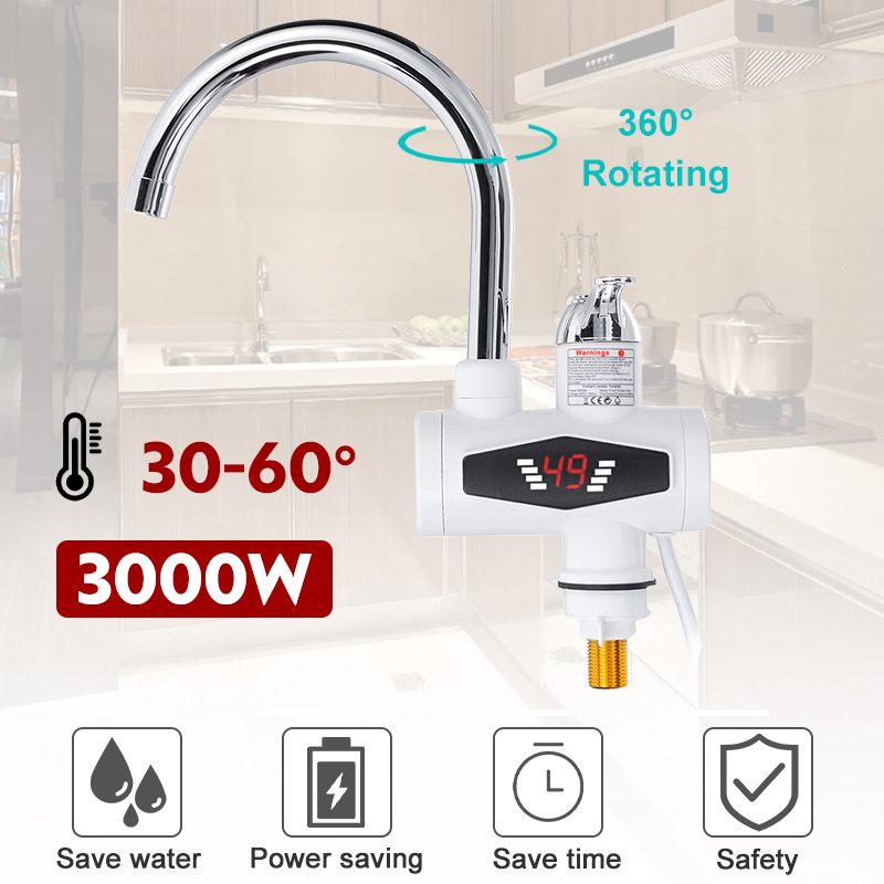 220V 3000w robinet électrique instantané robinet chauffe-eau led