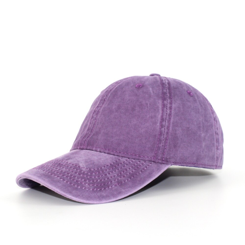 Washed Cotton Pure Color Light Board Men's Baseball Cap Multi-Color Optional Bone Cap Stitching Dad Hat: purple