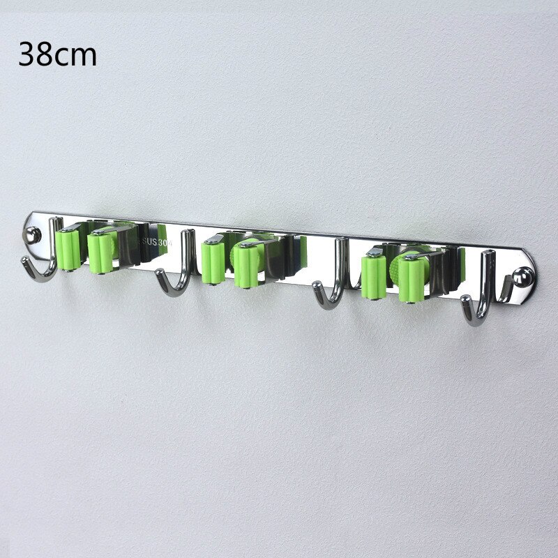 Stainless Steel Mop Holder Shower Hook Wall Mounted Broom Rack Storage Hanger Clip Seamless Self Adhesive Bathroom Accessories: 3