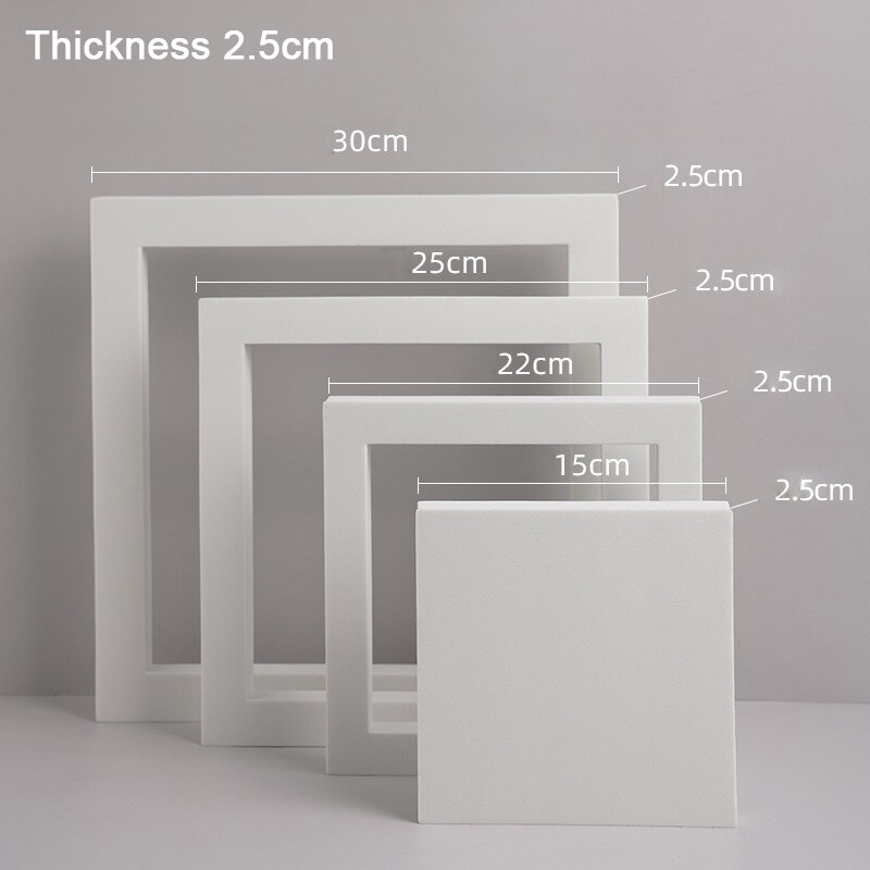 Photo Background Shoot Props Hard Foam Cubes Set Photography Decoration Studio Fotografia for Food, Drink, Jewelry, Cosmetics: White square 4pcs
