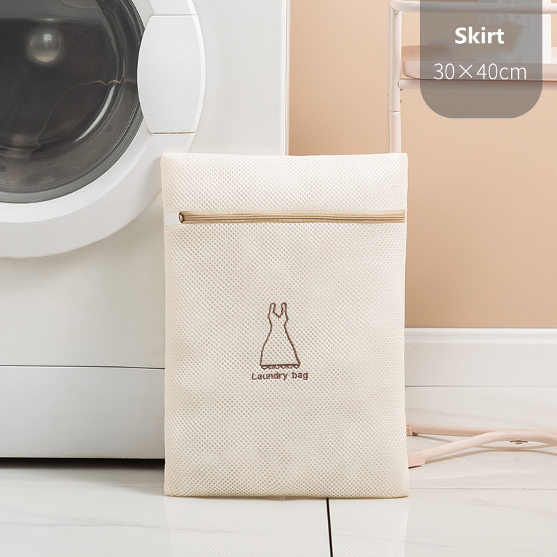 Bolsas de lavado de 7 tamaños, bolsa de lavandería sucia de poliéster de malla, organizador de cesta de lavado de sujetador de red bordado para ropa interior, bolsa de lavandería: Gris oscuro