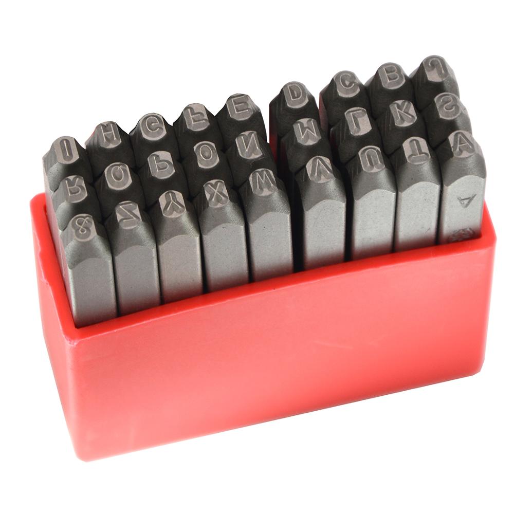 3/32 " (2.5mm)  stål versaler siffror och bokstäver hög hårdhet kolkula pein hammare handstämpel metall stämpel set