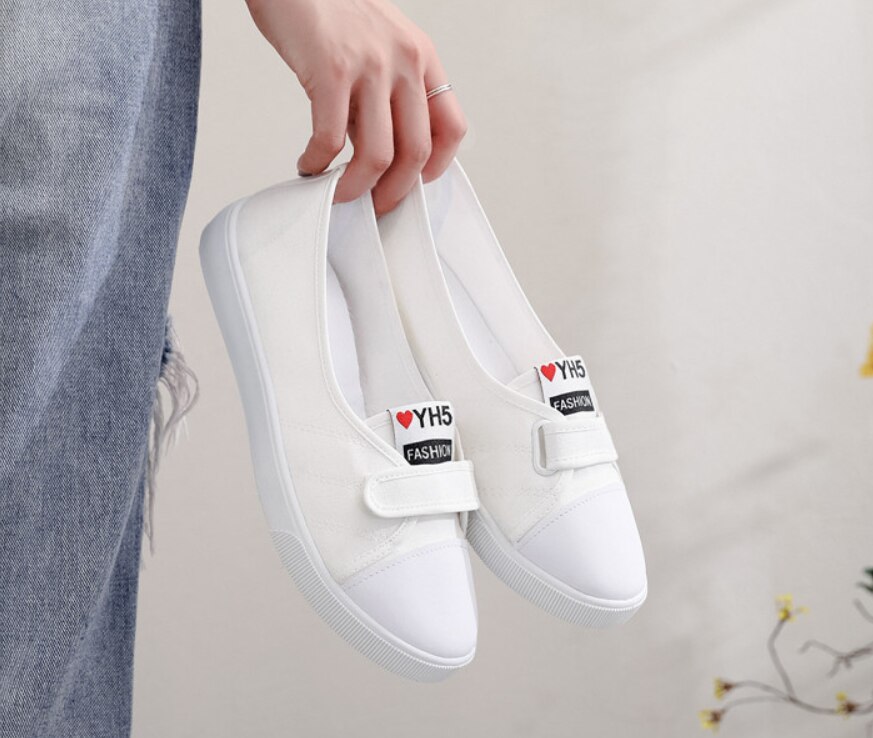 Baskets femme toile chaussures femme chaussures plates chaussures blanches chaussures décontractées noir mocassins femme