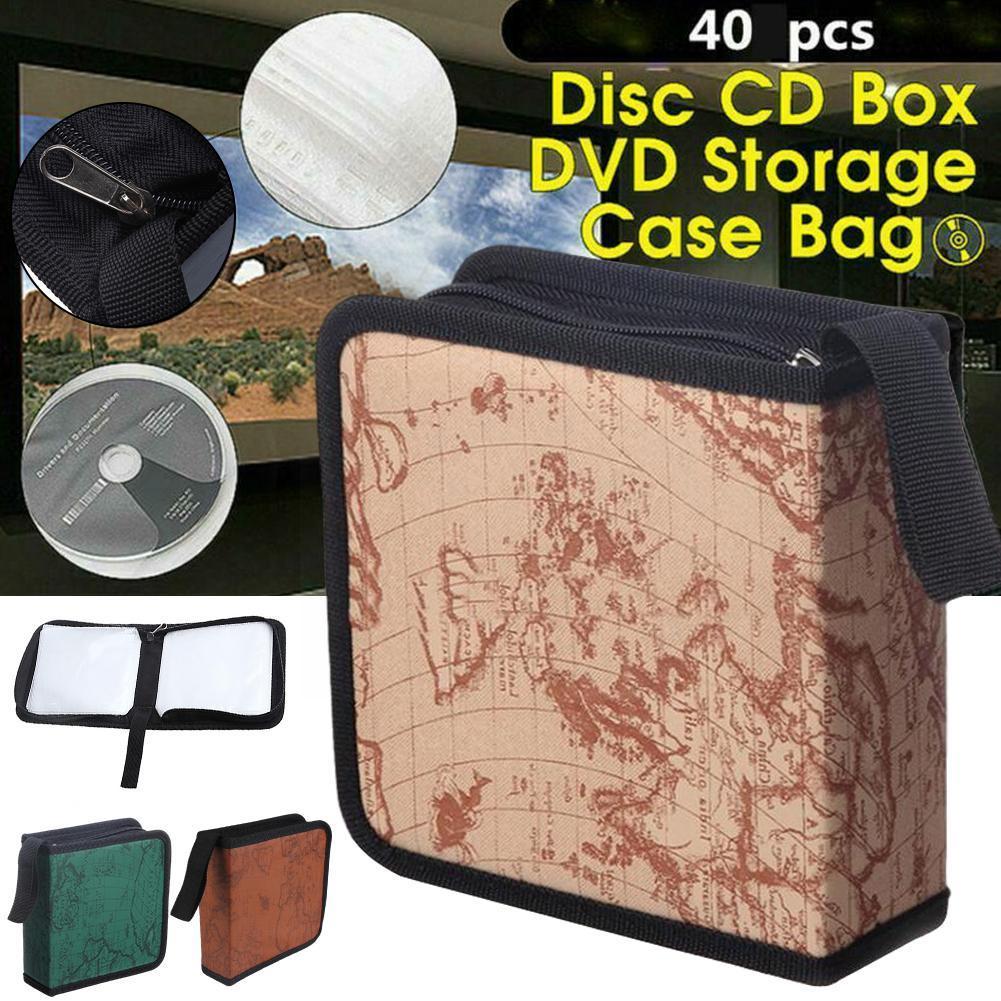 World Map Cd Vcd Dvd 40 Discs Opbergdoos Houder Pakket Opslag Streep Album Auto Thuis Kaart Case Cover Tas beschermende Organi B5R1