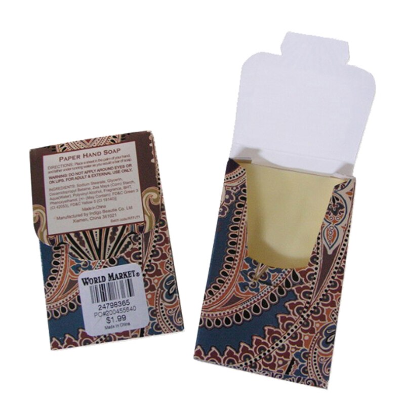 20 pièces voyage savon papier lavage main bain propre parfumé tranches feuilles 20 pièces jetable Boxe savon Portable Mini papier savon