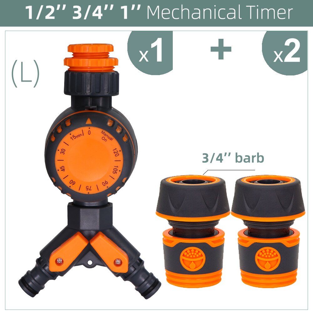 3-Way Double Controller Intelligent Mechanical Daily Water Timer Garden Water Irrigation for Outdoor Hose Drip Sprinklers Tool: L