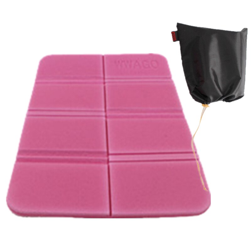 XPE 8 Folder Camping Mat Folding Portable Small Cushion Seat Pad Moisture-Proof Waterproof Prevent Dirty Picnic Mat Beach Pad: Pink With Bag