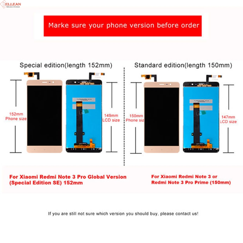 HH 1 Uds AAA 150mm para Redmi nota 3 Lcd con la pantalla táctil de la Asamblea 152mm nota 3 PRO SE pantalla para Xiaomi Redmi Note 3 Pro Lcd