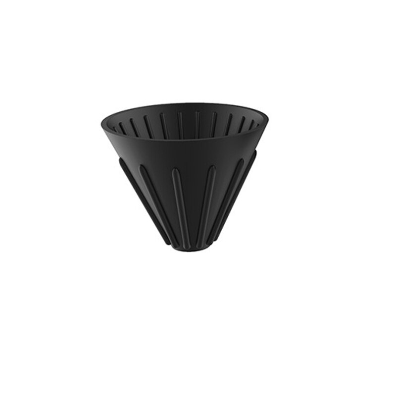 Regnbue sukker farve  v60 kaffe dryp filter kop barista silica vendbar foldbar udendørs 1-2 personer kaffe drypper filter kop: Sort uden låg