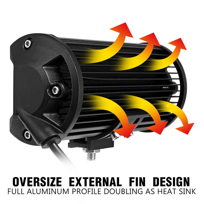 72W LED Work Light Spot Lamp 12V 7 Inch 6000K Super Bright 24 LED Spotlight Lighting