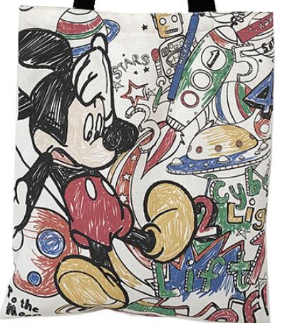 Cute Cartoon Printing Canvas Bag Reusable Shopping Bag Large Tote Bag Foldable Cotton Bags Canvas Handbag Cartoon Shopping Bag: Default Title