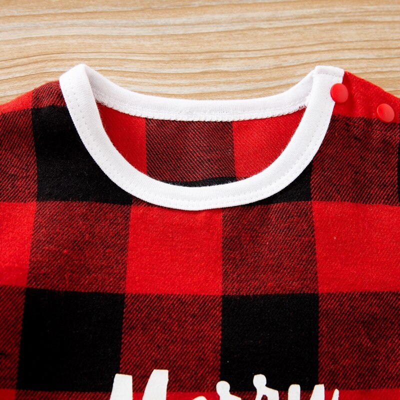 Patpat herfst en winter baby kerst geruite jumpsuit warme en schattige feest baby jongen en meisje kleding