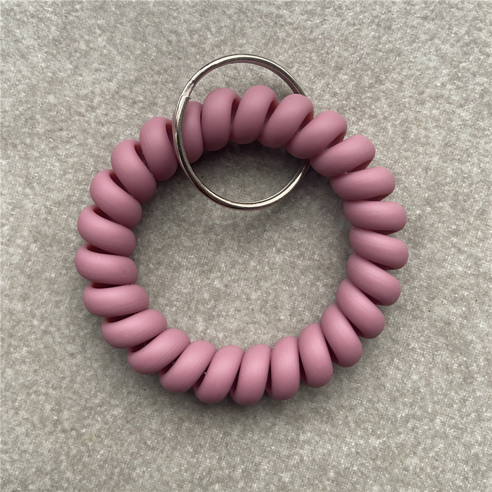 Pulsera elástica, llavero con resorte, pulsera en espiral Flexible, soporte para llaves para gimnasio, piscina, tarjeta de identificación, deportes