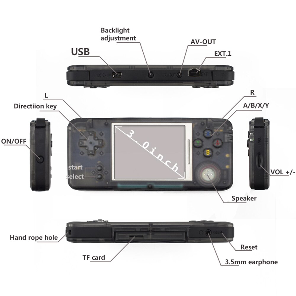 RS-97 Portatile Palmare consolle di Gioco Giocatore del Gioco costruito-in 1151 Giochi Differenti Giochi Classici w/ 3 pollici Lagre schermo Dispaly