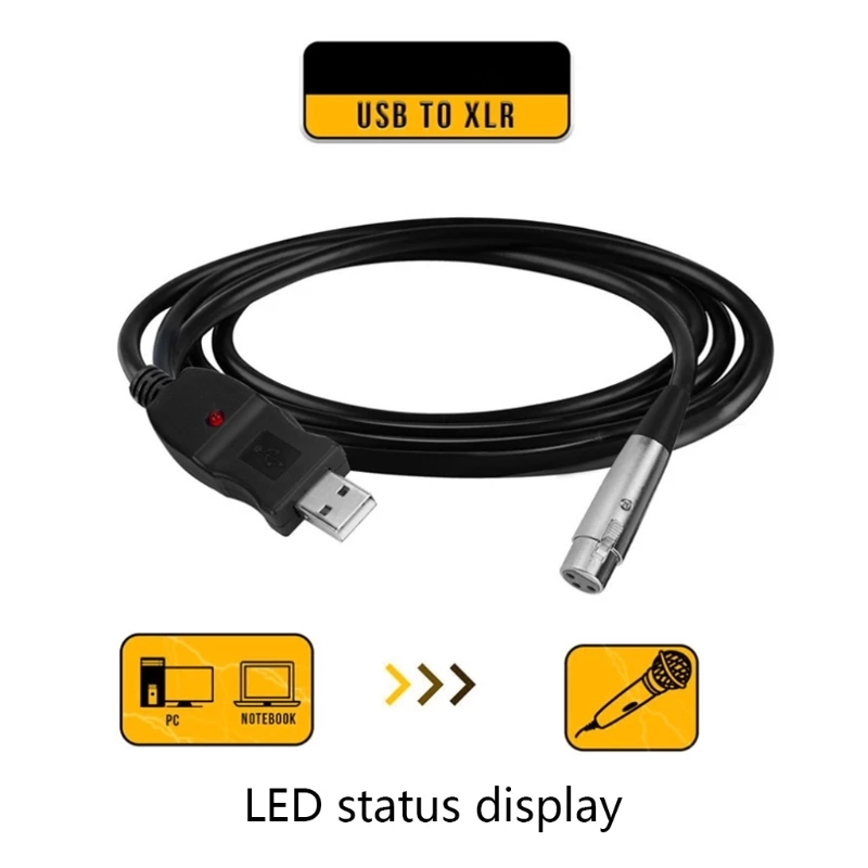 3m 9ft usb mic link kabel usb hann  til 3 pin xlr hunn kabel adapter mikrofon link