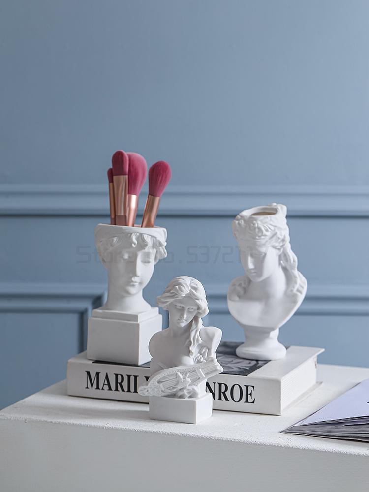 David sculpture plaster head makeup pen rinse birthday Christmas Eve tabletop decoration