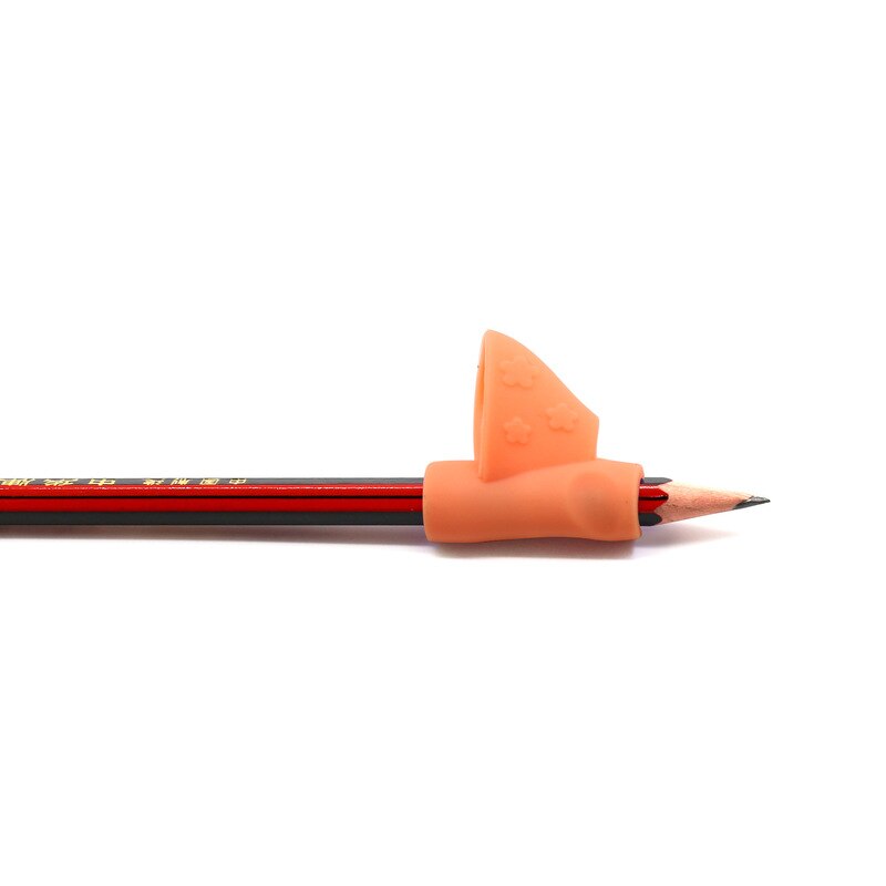 3 unids/set Portalápices para niños herramientas de silicona de dos dedos herramientas de corrección ergonómica de la postura agarre del lápiz agarre de la ayuda para escribir: Orange