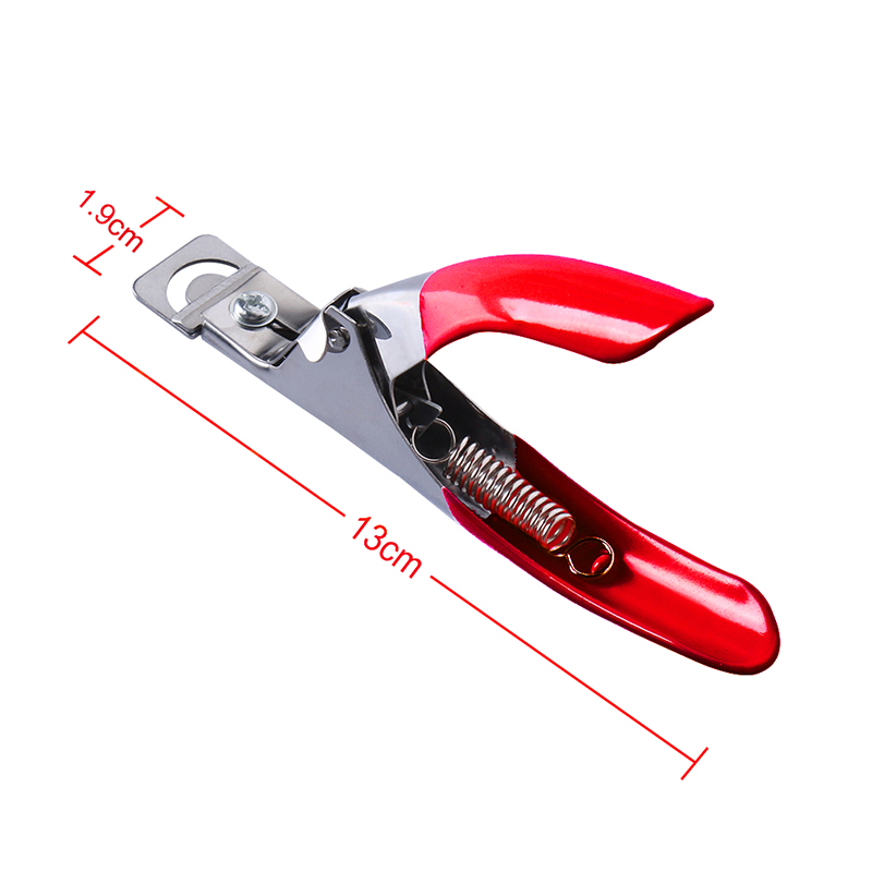 1 pièce de coupe-ongles rouge rose bleu pour faux ongles en gel uv, coupe-bordures en acier inoxydable, outil de manucure