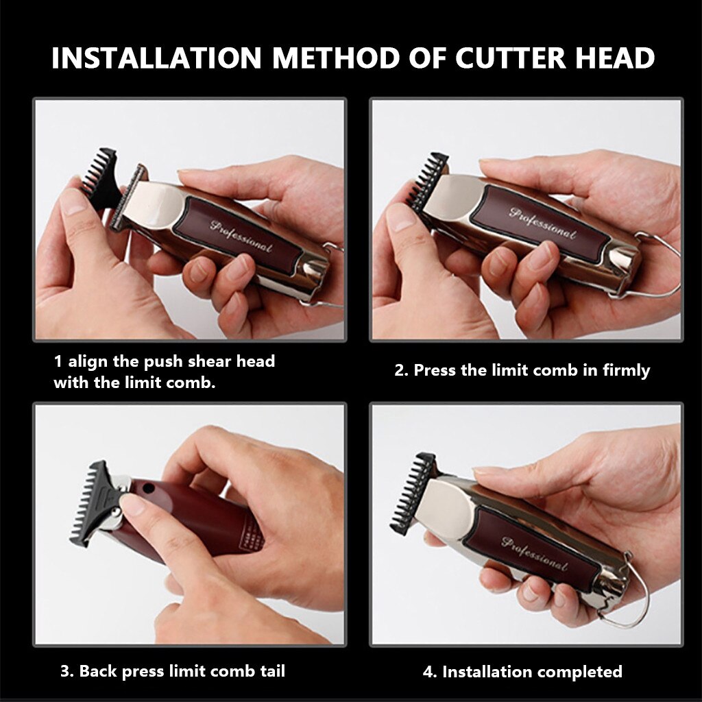 Cortador eléctrico Máquina para cortar cabello corte de pelo, inalámbrico, con cable, 5 estrellas, pro Barber, cuchilla ajustable en T