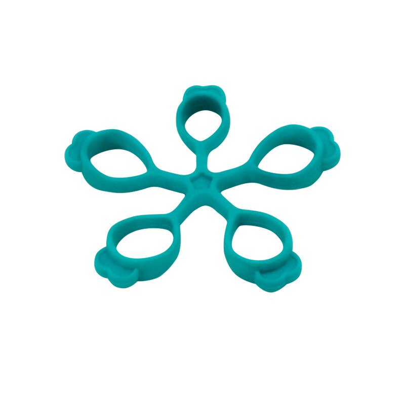 Entrenador de dedos en forma de flor, expansor de dedo de silicona, Anillo de Poder de gelatina de cinco dedos, alivio de tensión, buje, ejercicio físico: Azul cielo