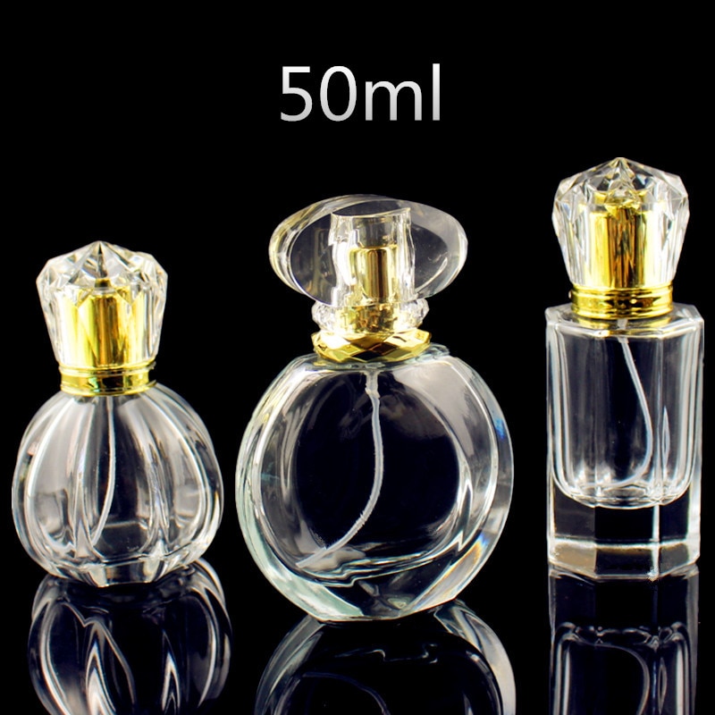 3Pcs/Otl Top 50Ml Transparant Glas Parfumflesje Draagbare Lege Spray Geur Fles Verstuiver Hervulbare