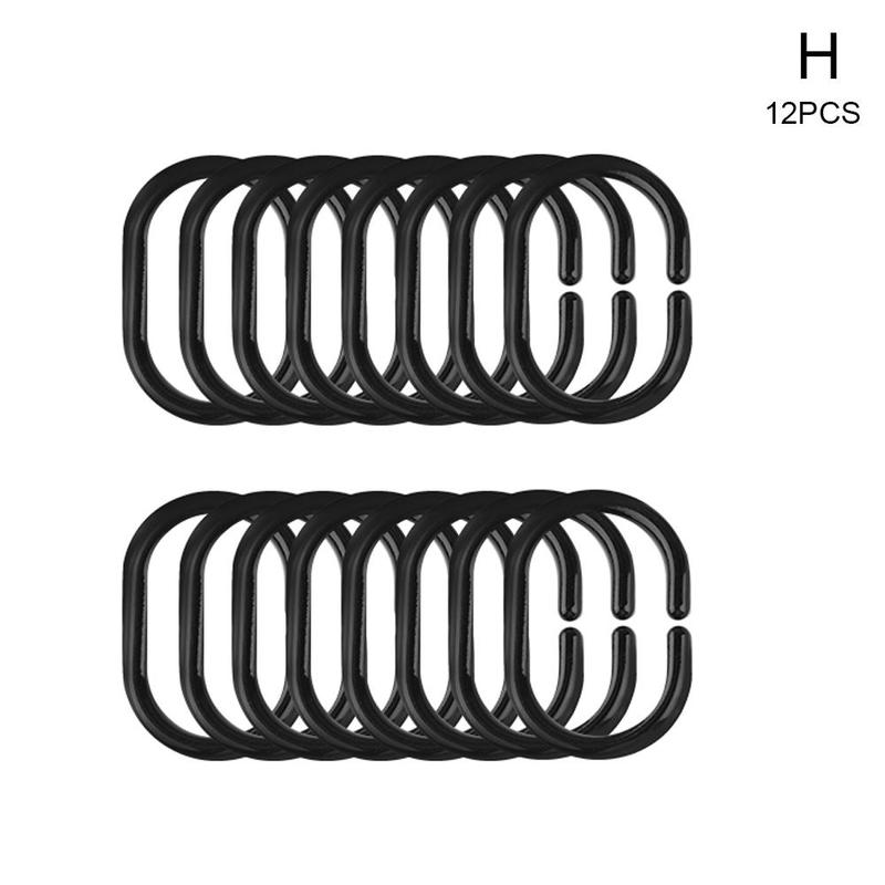 Neue Heiße Vorhang Pole Dusche Stange Haken Aufhänger Weiß Farbe Kunststoff Ring Schlecht Drapieren Schleife Verschluss Vorhänge Hause Verwenden Clips 12Stck: H