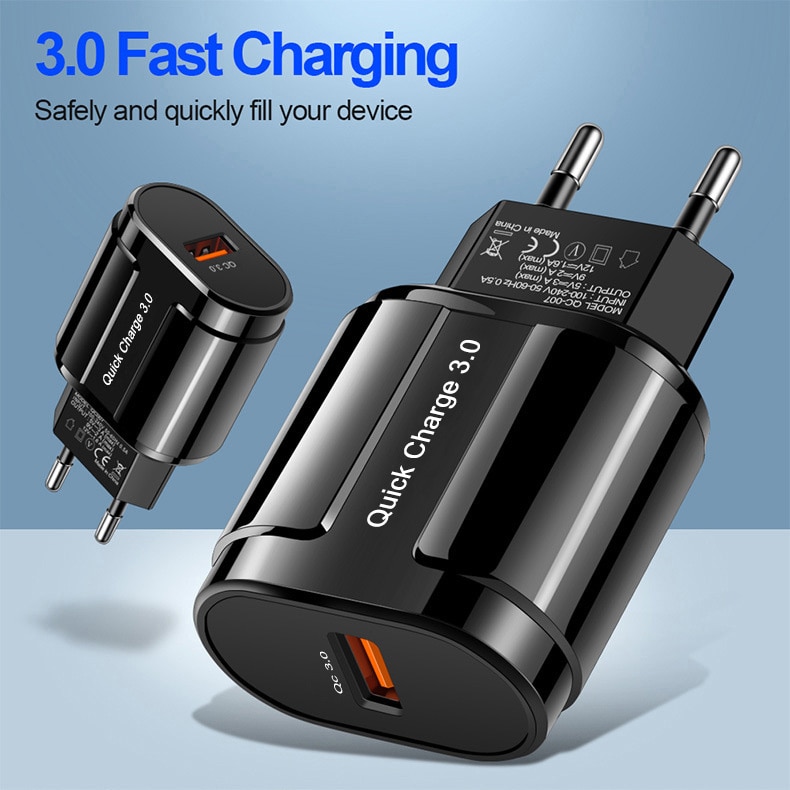 Quick Charger QC3.0 USB Charger EU US Plug Wall Mobile Phone Charger Adapter for IPhone 11 XS MAX Fast Charging for Samsung