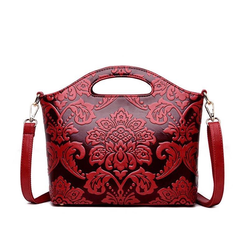 Blomma dam små handväskor sac a main femme lyxiga handväskor damväskor deisgner shoudler crossbody-väskor för kvinnor bolsa: Vin, röd