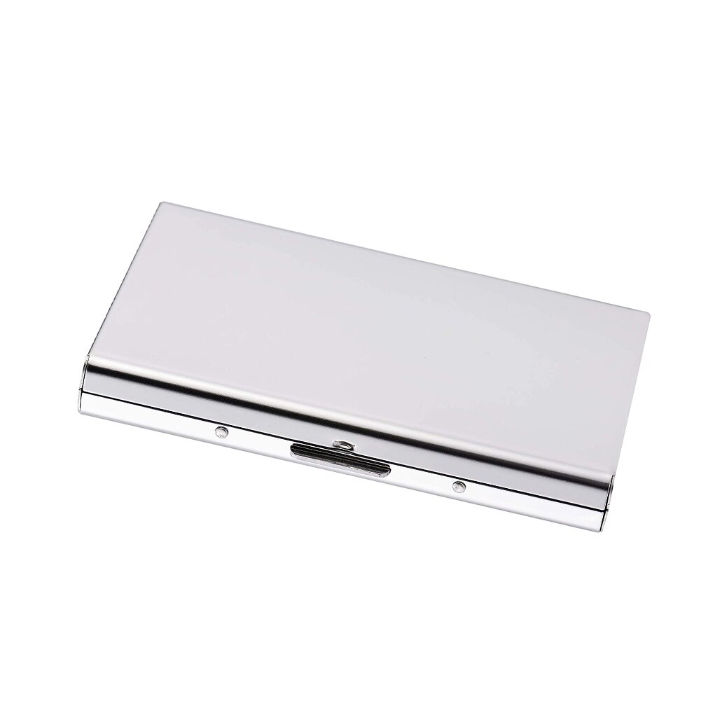 RFID Anti-theft Credit Card Holder Stainless Steel Mini Wallet Purse Women Men Business Bank Card Safety Protection Case Bag: 	Silver