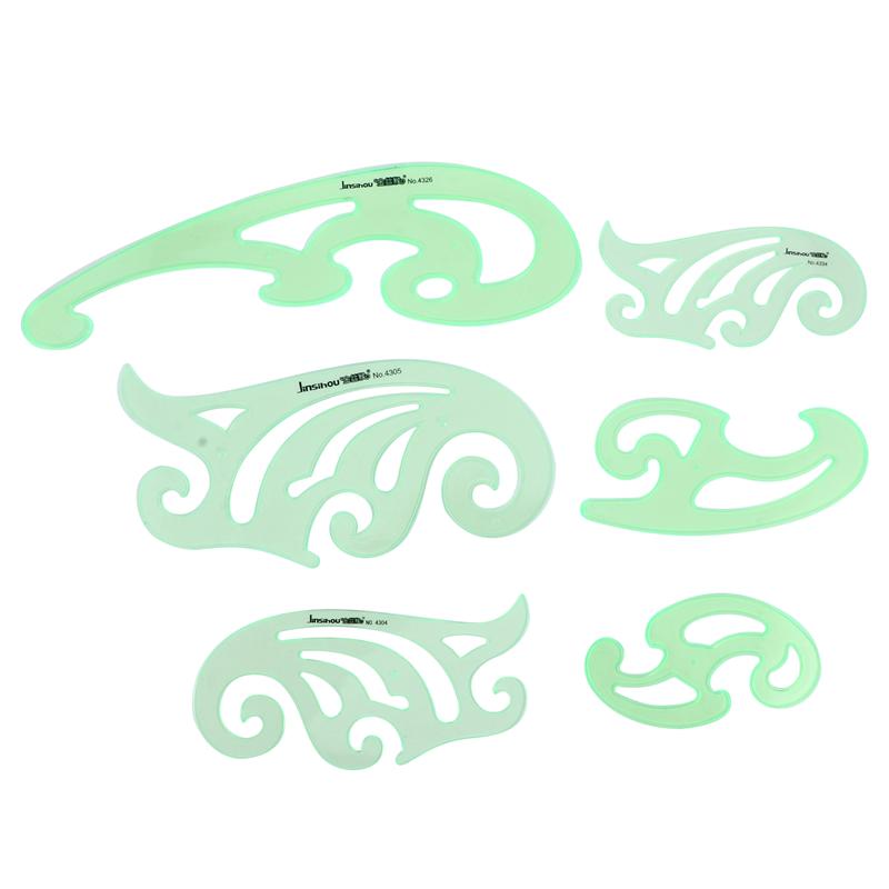 6Pcs Drawing Template Stencil Geometric Stencils Multiple Shapes Drawing Tools Multifunctional Drawing Ruler