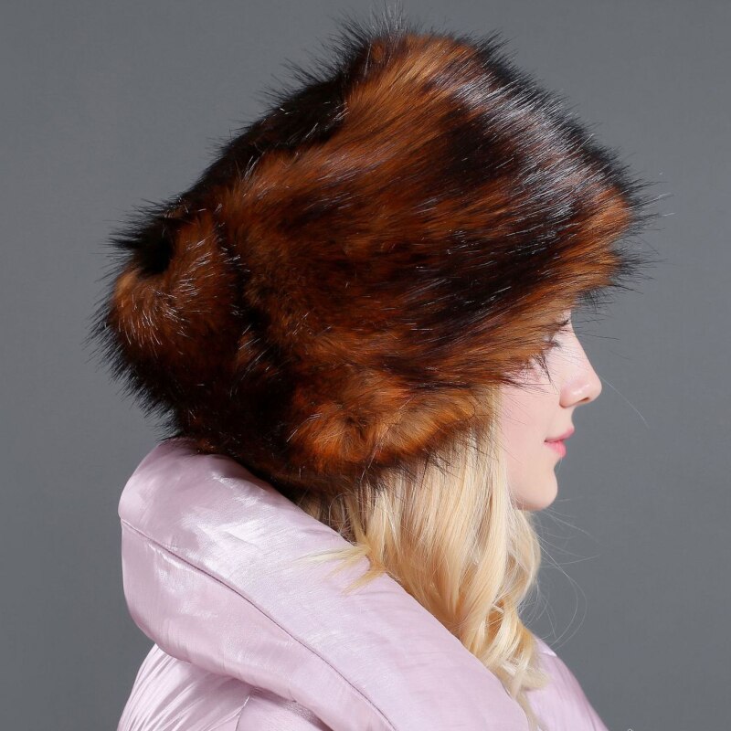 Ht2728 tyk varm pelshat damer russiske hatte til kvinder vinterhue kvindelig vindtæt ski øretelefon bomberhat russisk ushanka hat