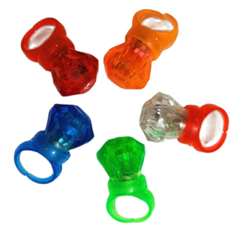 5pcs / lot diamond flash ring light LED ring light glowing cheering flash toys: Default Title