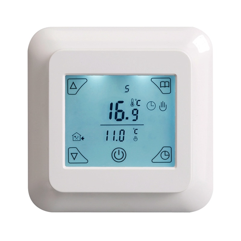 CNIM White Touch Screen Thermostat Electric Thermostat Room Thermostat Underfloor Heating Programmable Thermostat: Default Title