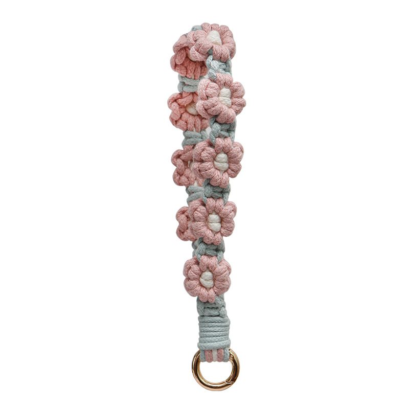 Cordão de Flor de Margarida em Crochê, Alça de Pulso Antiperda para Telefone, Mulheres e Meninas, Pingentes para Bolsa Feitos à Mão, Porta-chaves, Presentes