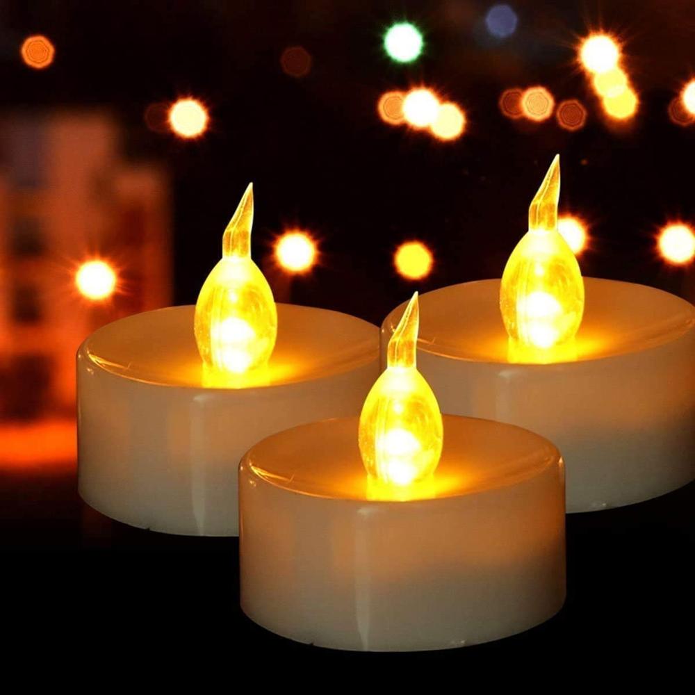 Velas a pilas para decoración, iluminación LED sin llama perfecta para decorar bodas, candelitas decorativas con luz parpadeante, 12 unidades: Default Title