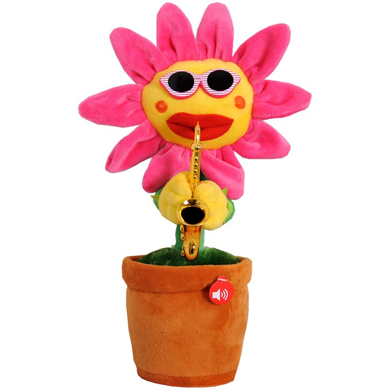 Small Music Baby Sunflower Sun Flower Enchanting Flower Saxophone Dancing And Singing Electric Magical Funny