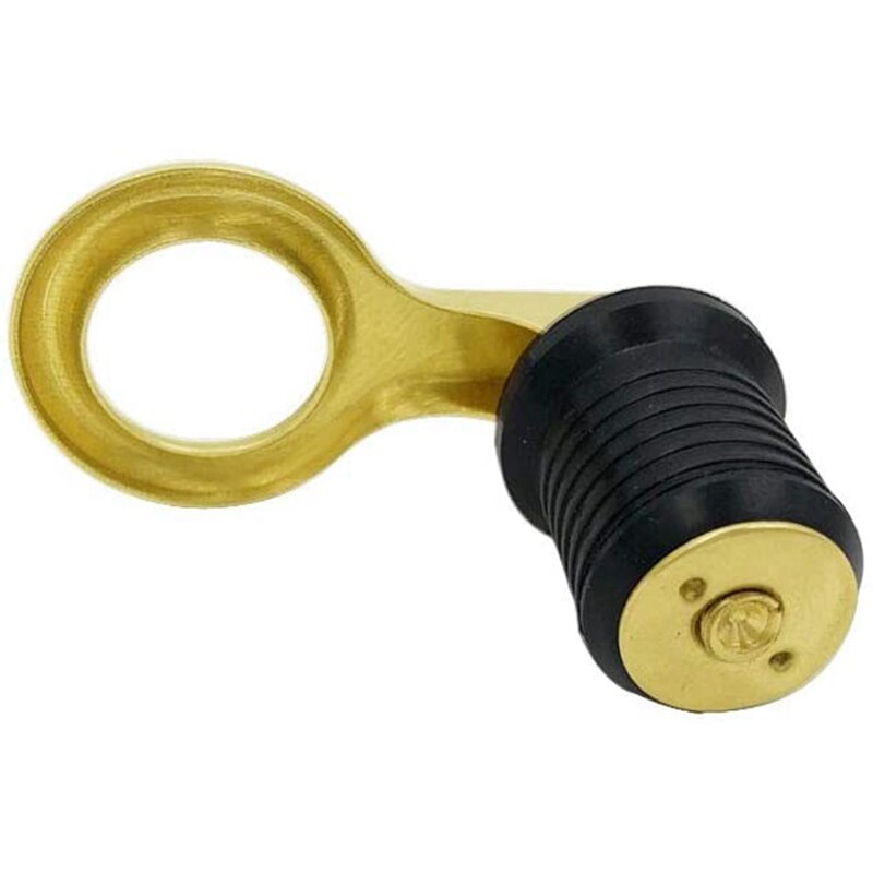 Boat Drain Plug 1-1/4-Inch Brass Rubber Brass Snap Tight Flip Style Hull for Livewell Boat Drain Plug Boat Bilge Transom