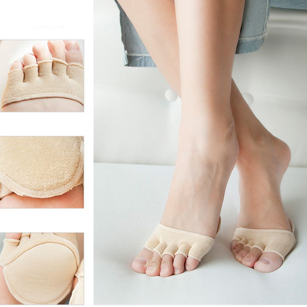 Siliconen Voorvoet Pad Voor Hoge Hakken Kussen Tenen Separator Half Yard Pads Pijnbestrijding Sok Onzichtbare Anti-Slip voet Inserts
